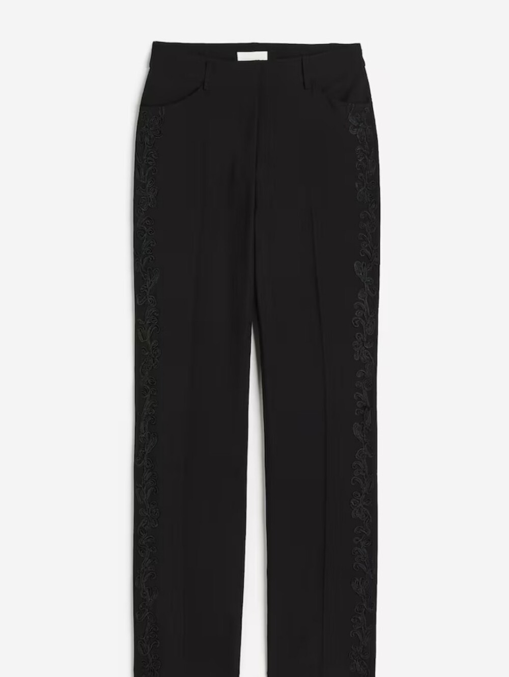 H&M Black Side Fringe Women's Office Pants